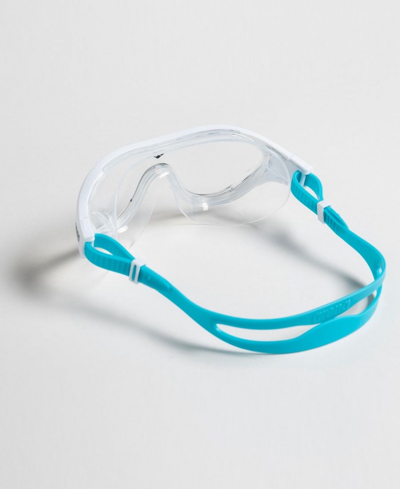 Arena The One Mask Jr Schwimmbrille Weiß Blau | DUF96T-177