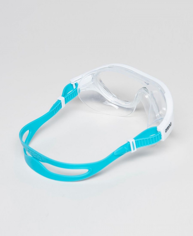 Arena The One Mask Jr Schwimmbrille Weiß Blau | DUF96T-177