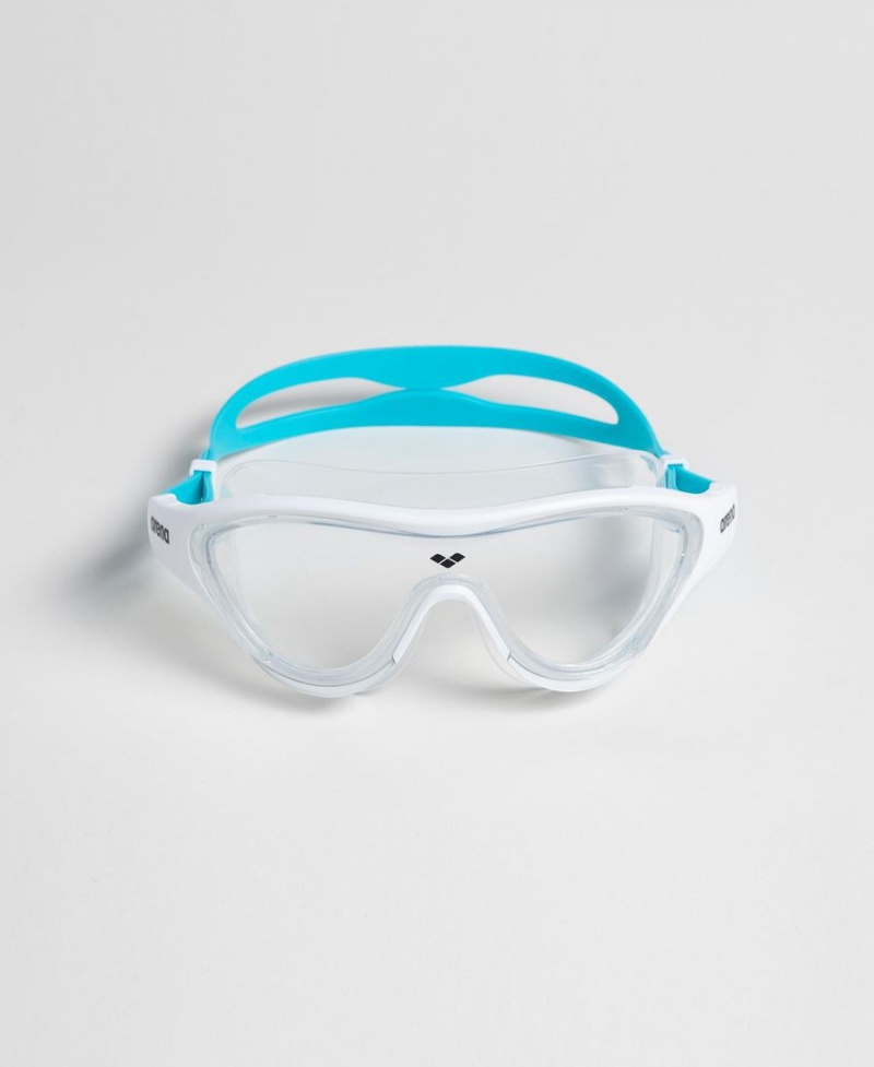 Arena The One Mask Jr Schwimmbrille Weiß Blau | DUF96T-177