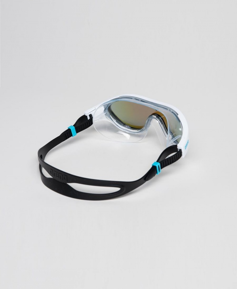 Arena The One Mirror Mask Schwimmbrille Blau Weiß Schwarz | JVI02J-707