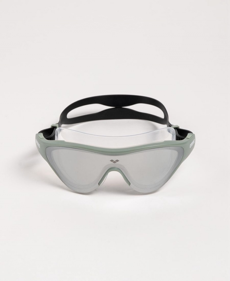 Arena The One Mirror Mask Schwimmbrille Silber Grün Schwarz | OOD70G-336