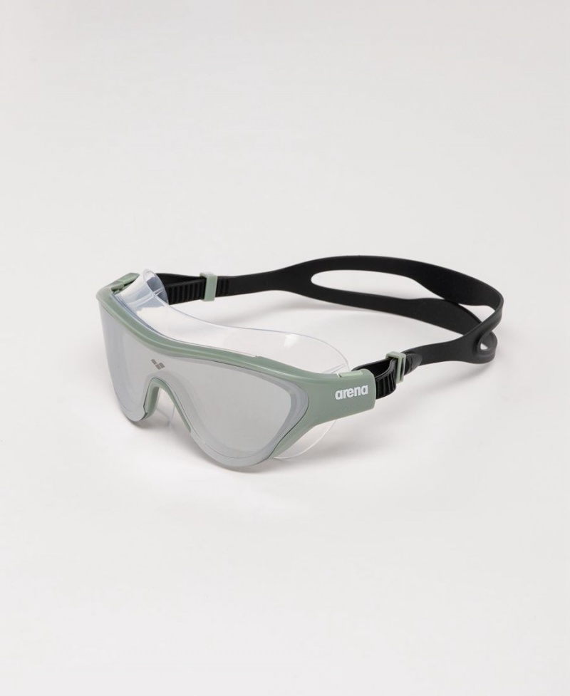 Arena The One Mirror Mask Schwimmbrille Silber Grün Schwarz | OOD70G-336