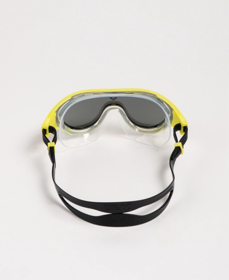 Arena The One Mirror Mask Schwimmbrille Silber Gelb Schwarz | FNQ56E-546