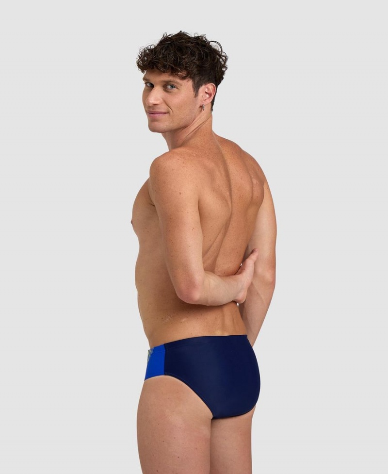 Arena Threefold Schwimmhose Navy Blau Weiß | KNA63N-617