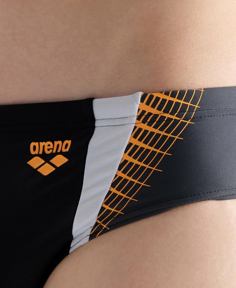 Arena Threefold Schwimmhose Schwarz Weiß Orange | WHC88H-084