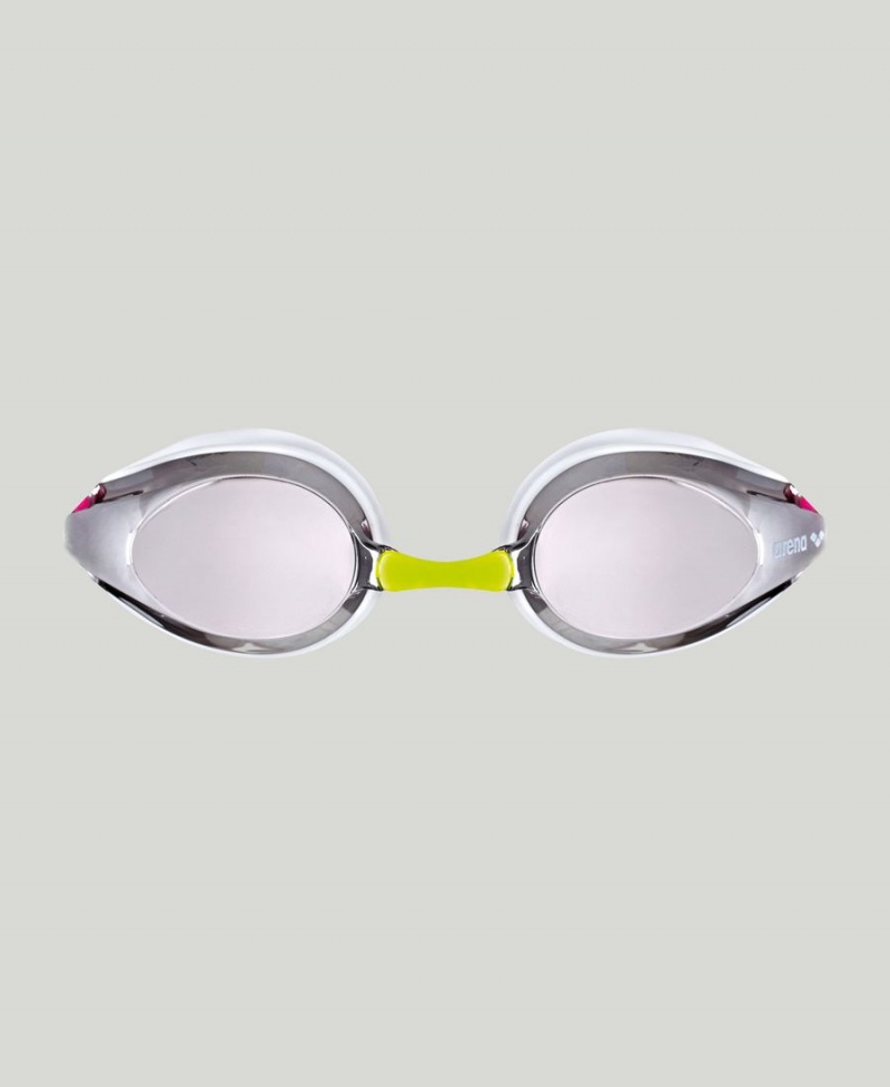 Arena Tracks Jr Mirror Schwimmbrille Silber Weiß Rosa | TAV05O-138