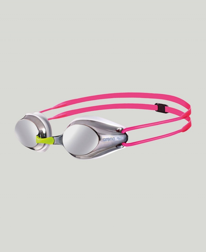 Arena Tracks Jr Mirror Schwimmbrille Silber Weiß Rosa | TAV05O-138