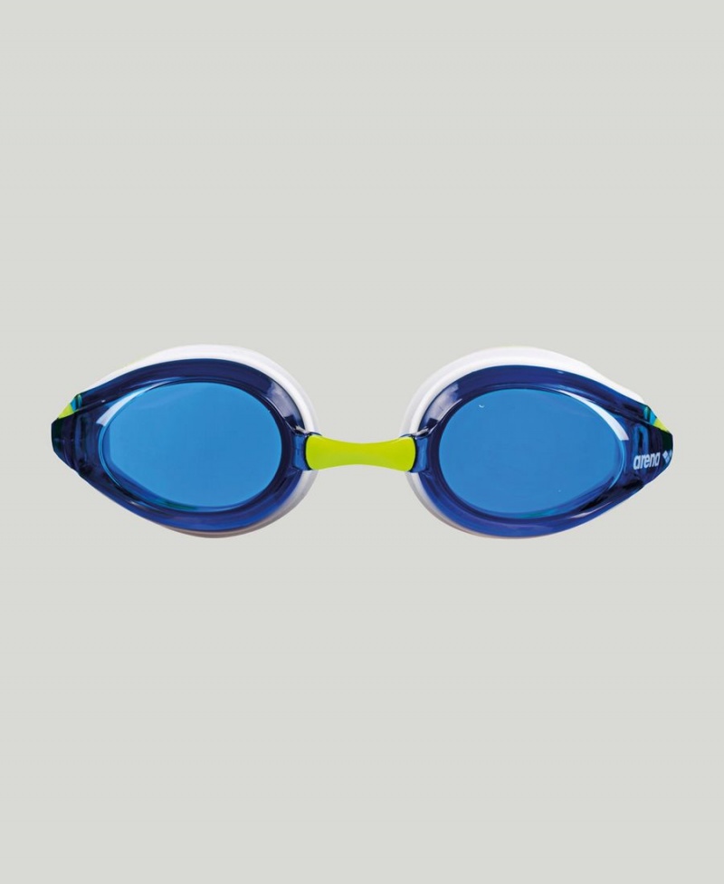 Arena Tracks Jr Schwimmbrille Blau Weiß Gelb | WJV06Q-365