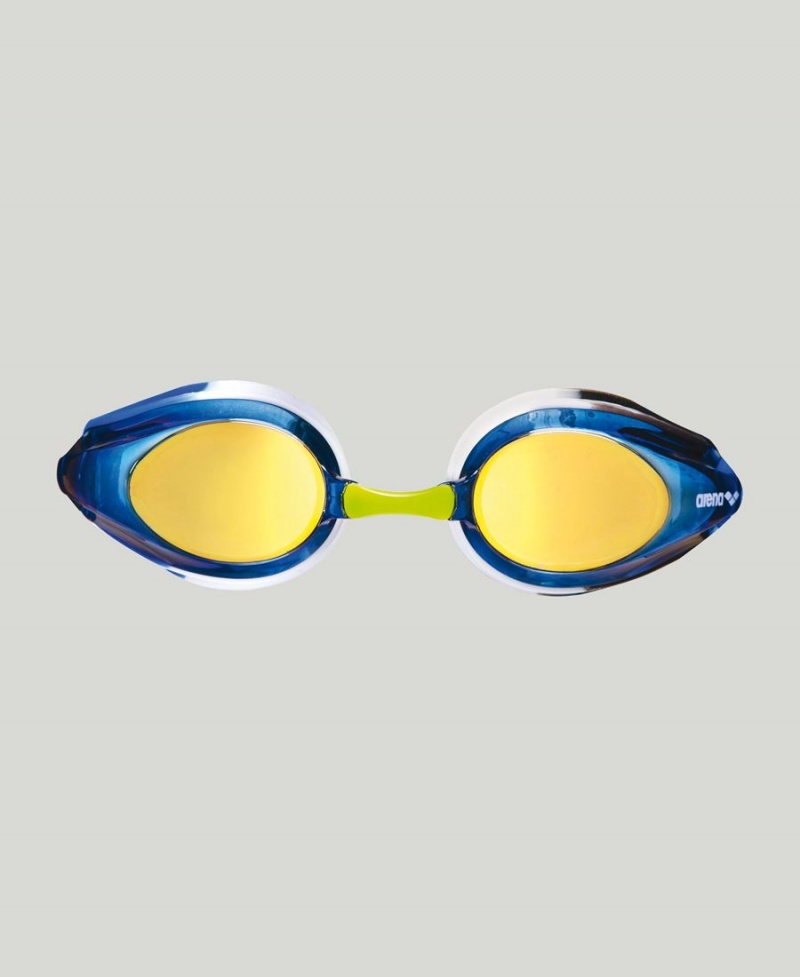 Arena Tracks Mirror Schwimmbrille Gelb Blau Schwarz | QQB53J-324