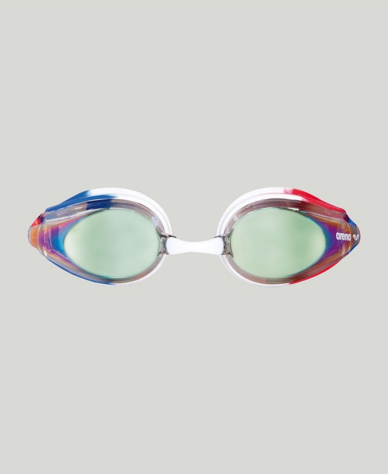 Arena Tracks Mirror Schwimmbrille Gold Blau Rot | KNS39F-314