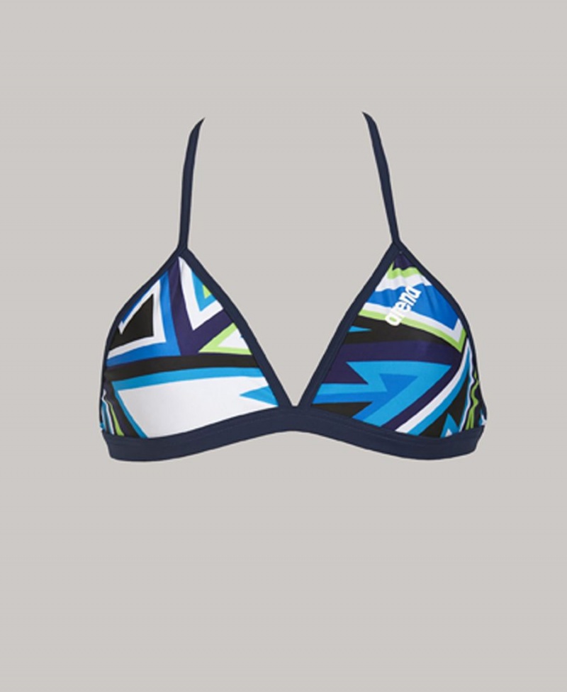 Arena Tulum Tie Back Bikinioberteil Blau Mehrfarbig | PMJ51C-456