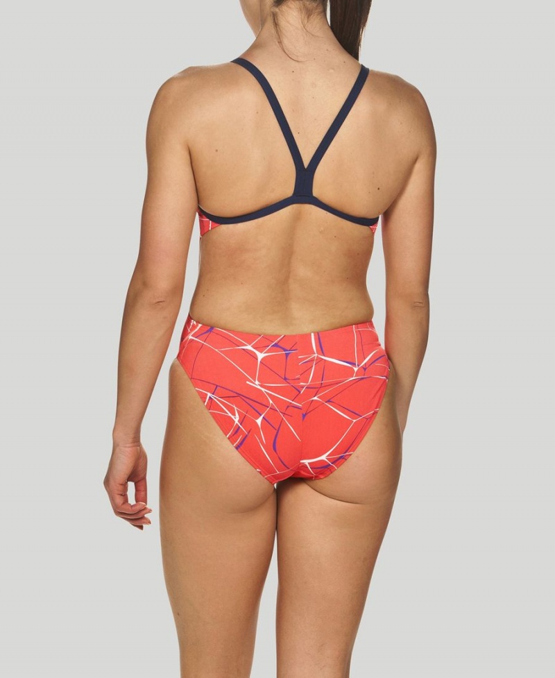 Arena Wasser Challenge Back Badeanzug Rot Navy | BZB48A-369