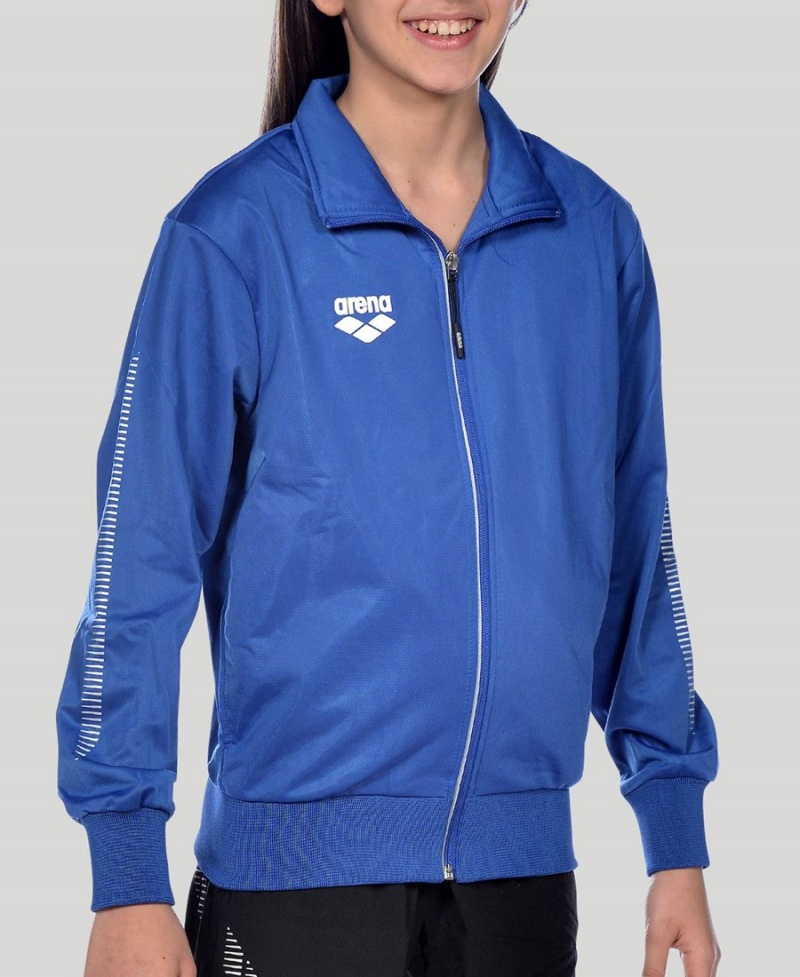 Arena Youth Team Line Gestrickt Poly Jacke Blau | JEX91E-287