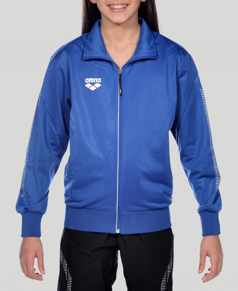 Arena Youth Team Line Gestrickt Poly Jacke Blau | JEX91E-287