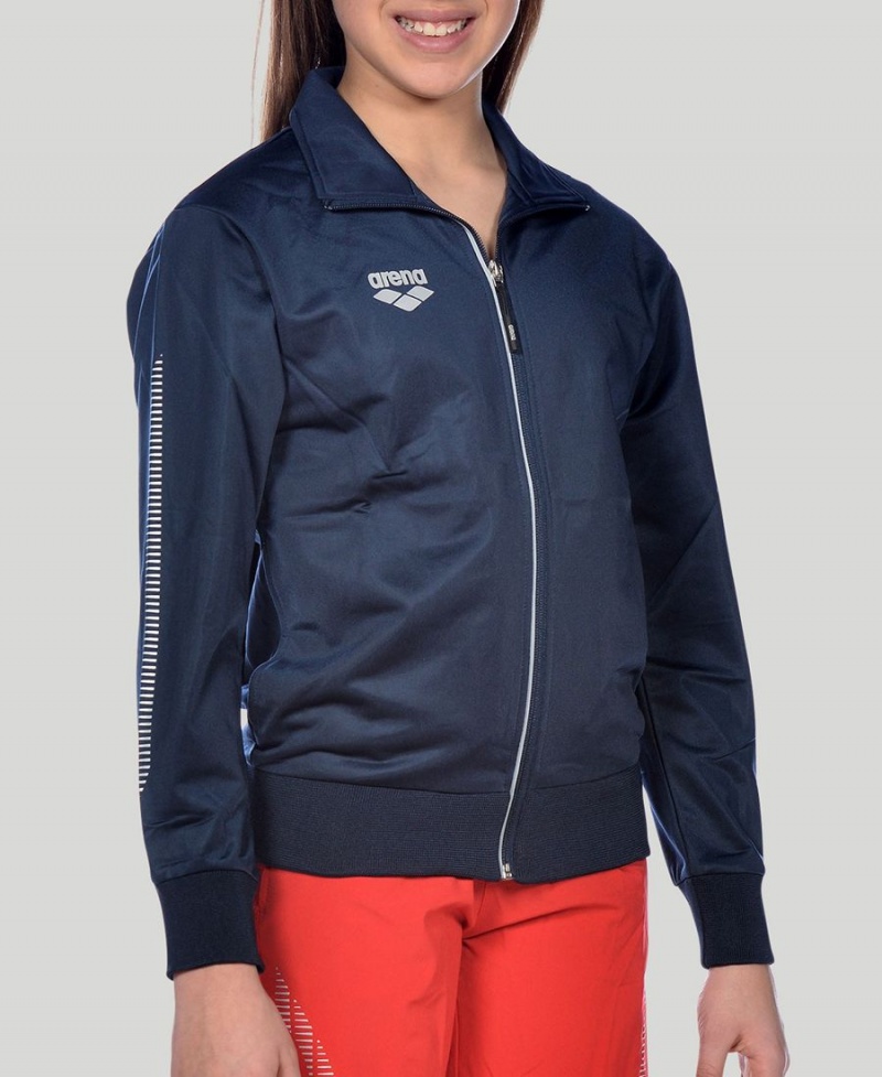 Arena Youth Team Line Gestrickt Poly Jacke Navy | FZL75O-871