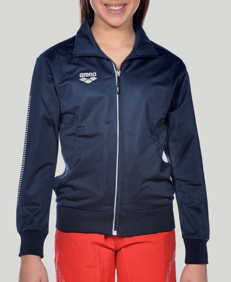 Arena Youth Team Line Gestrickt Poly Jacke Navy | FZL75O-871