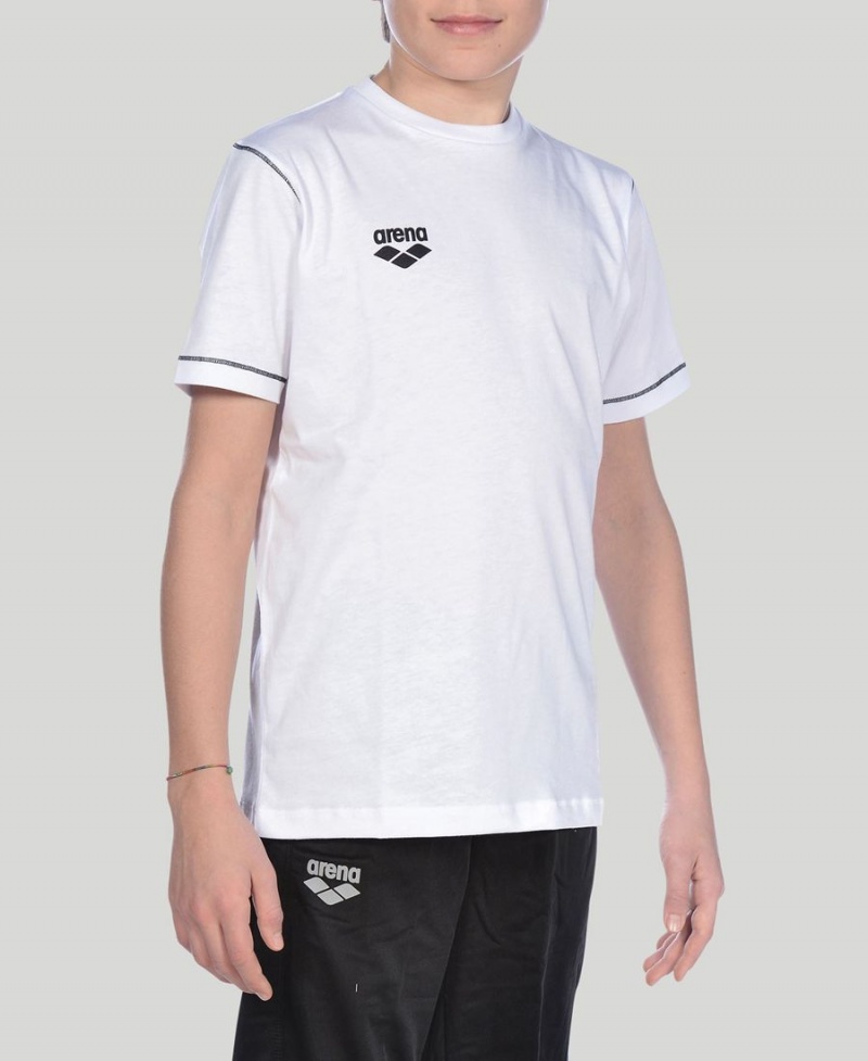 Arena Youth Team Line Kurzes Sleeve T-Shirt Weiß | UJT44I-219