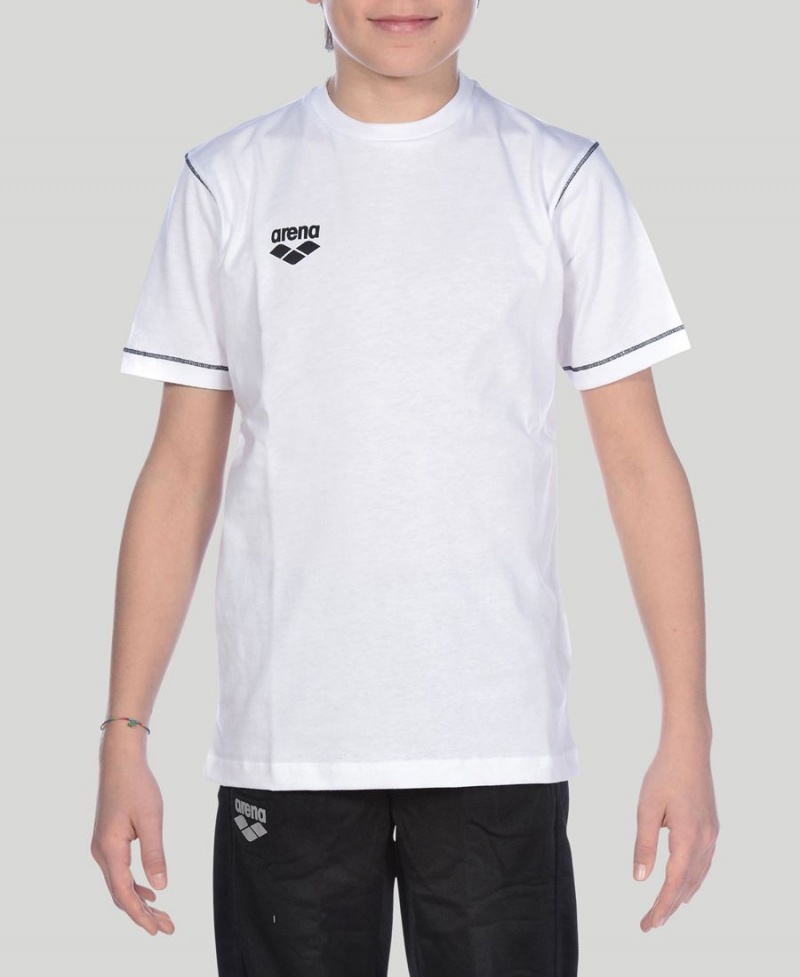 Arena Youth Team Line Kurzes Sleeve T-Shirt Weiß | UJT44I-219