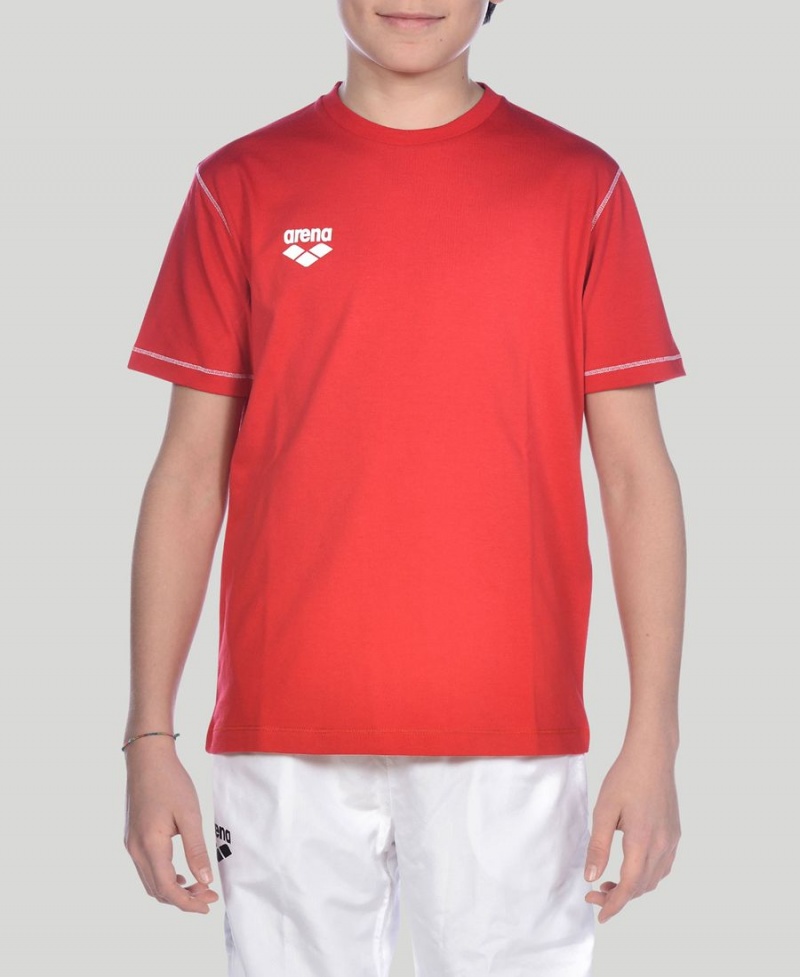 Arena Youth Team Line Kurzes Sleeve T-Shirt Rot | HEO40V-398