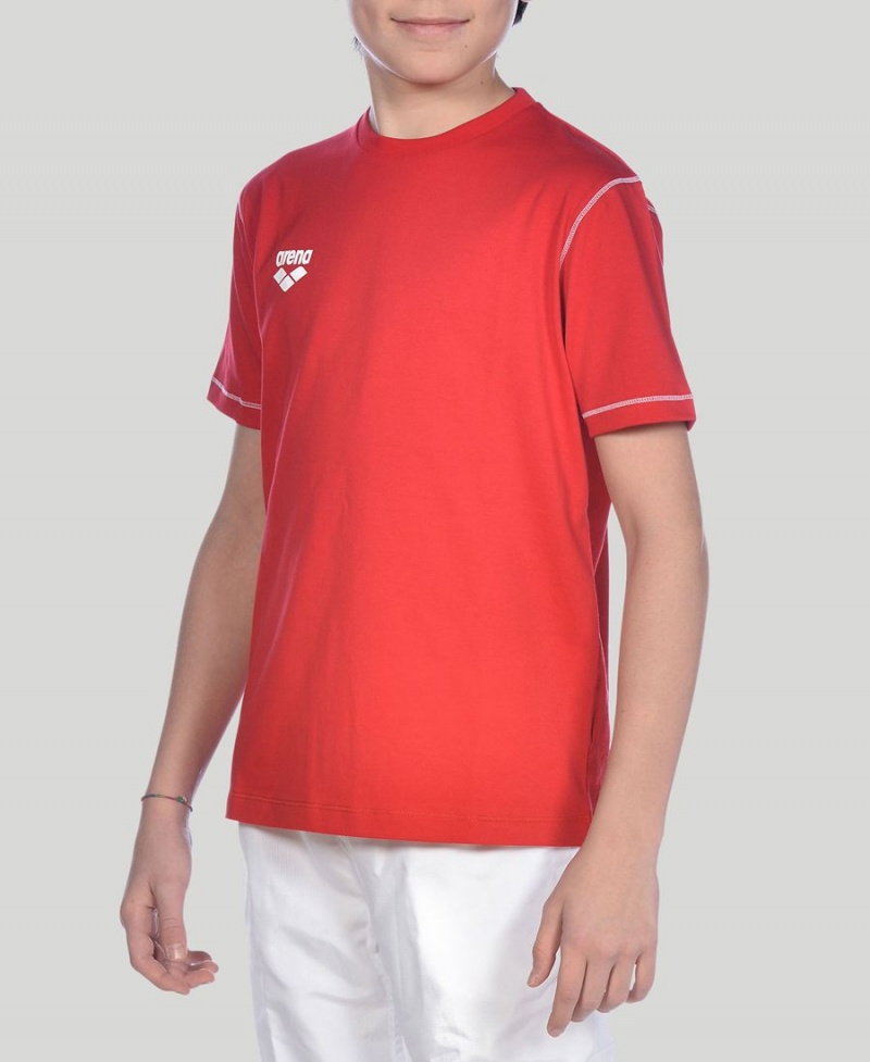 Arena Youth Team Line Kurzes Sleeve T-Shirt Rot | HEO40V-398