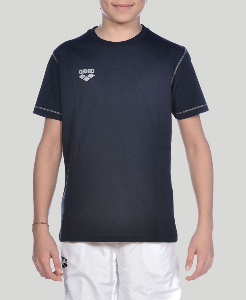 Arena Youth Team Line Kurzes Sleeve T-Shirt Navy | EDE64L-522