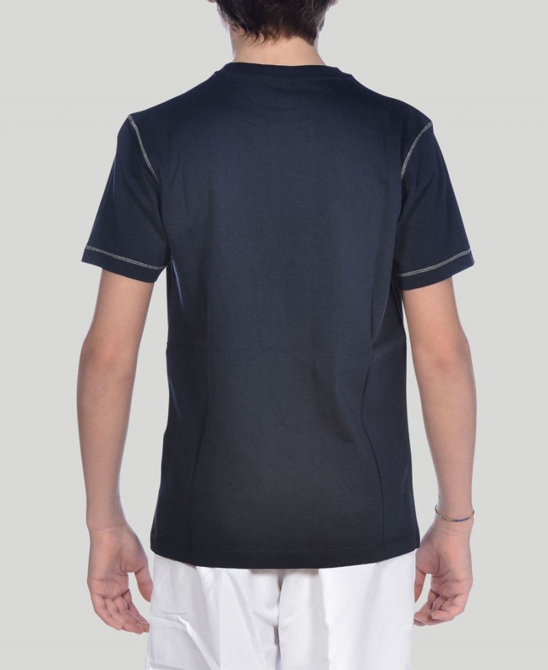 Arena Youth Team Line Kurzes Sleeve T-Shirt Navy | EDE64L-522