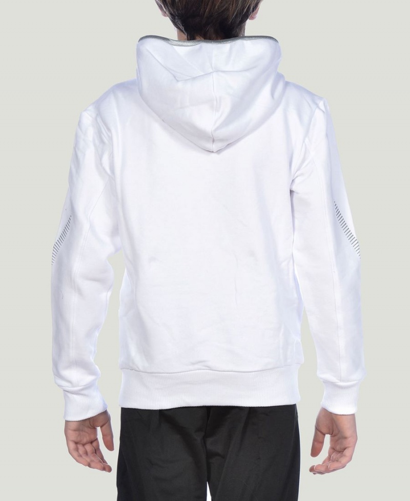 Arena Youth Team Line Long Sleeve Hoodie Weiß | XJD30H-436