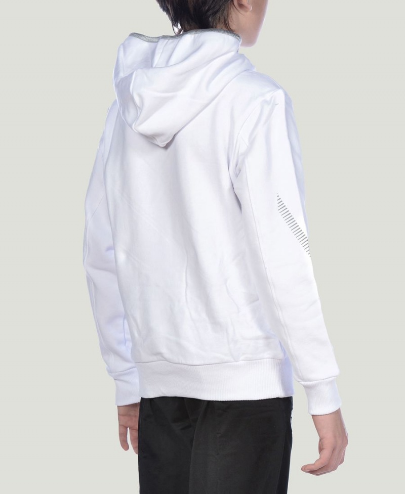 Arena Youth Team Line Long Sleeve Hoodie Weiß | XJD30H-436