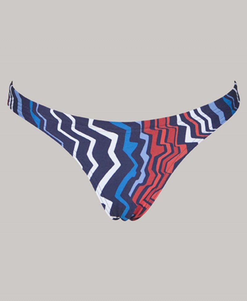 Arena Zig Zag Bikinihose Navy Rot | NJS35X-724